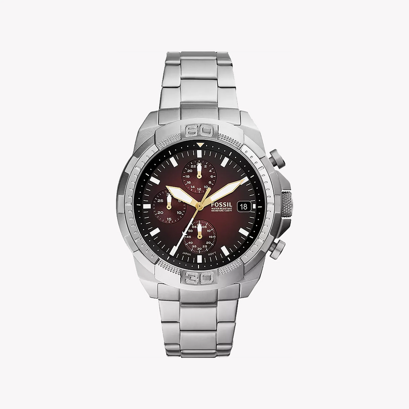 Fossil Men's Silver Stainless Steel, Brown Dial | Fs5878 by i-watch
