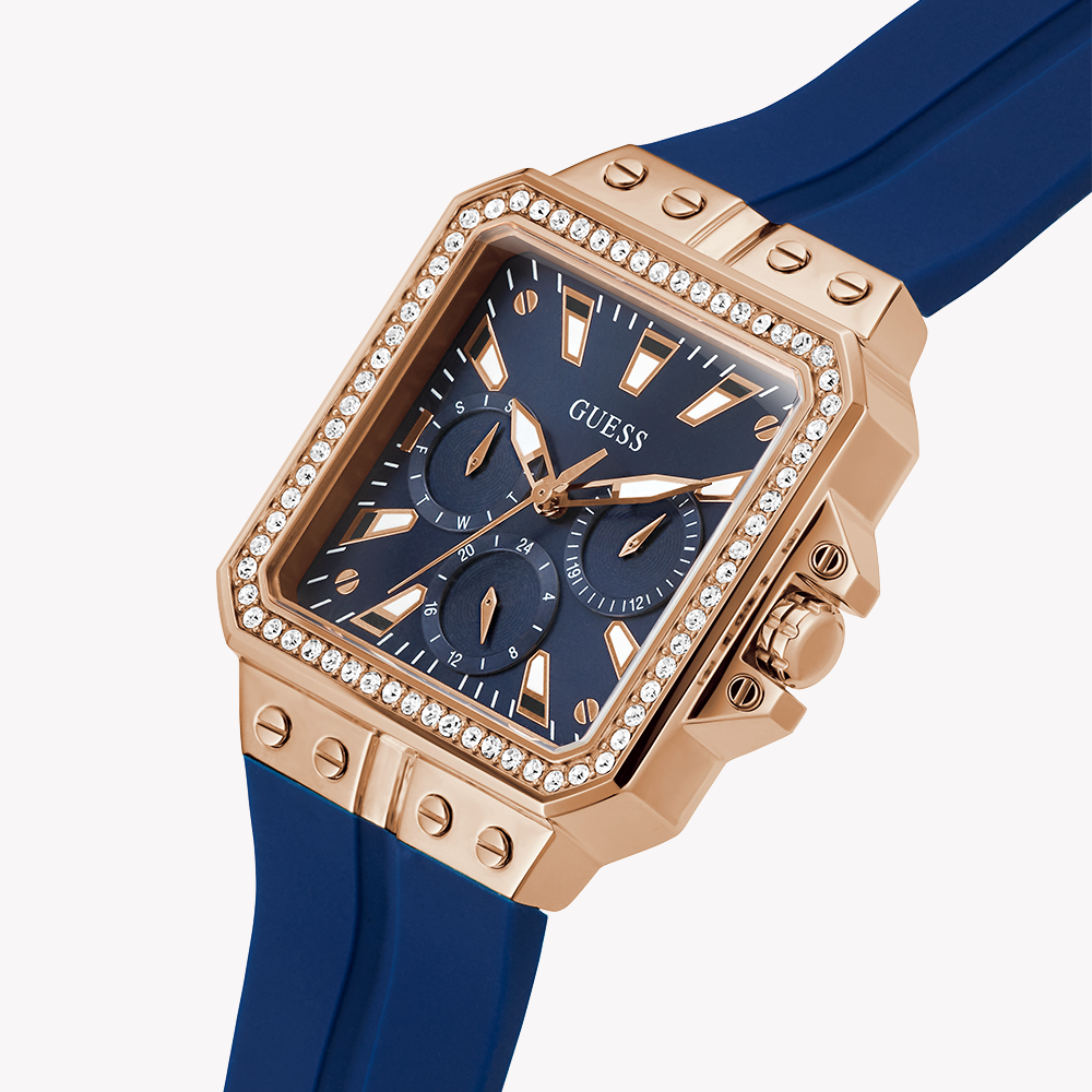 GUESS GW0618L2 ROSE GOLD CHARM - STYLISH WOMEN'S WATCH WITH BLUE DIAL AND SILICONE BAND-i-Watch-5