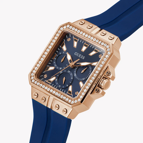 Guess Women's Rose Gold & Blue Silicone Watch | Gw0618l2 by i-watch