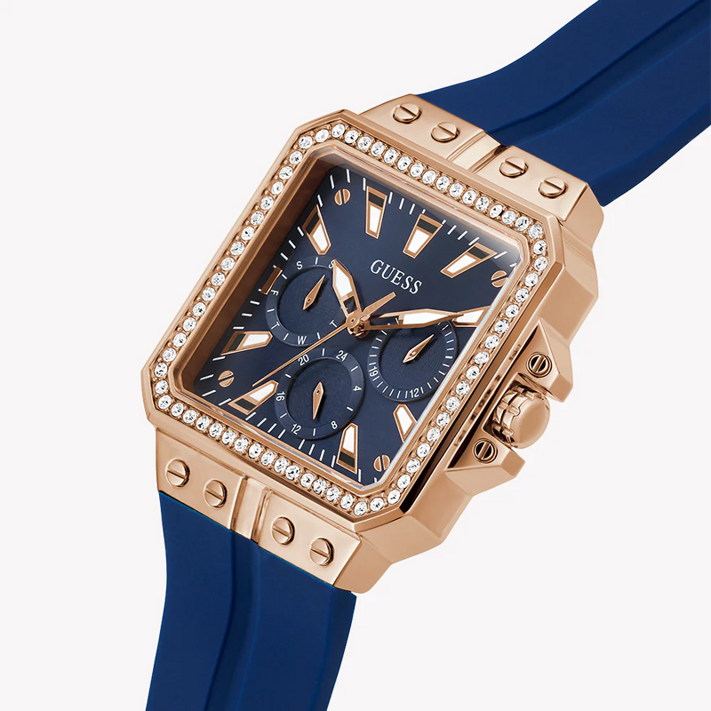 Guess Women's Rose Gold & Blue Silicone Watch | Gw0618l2 by i-watch
