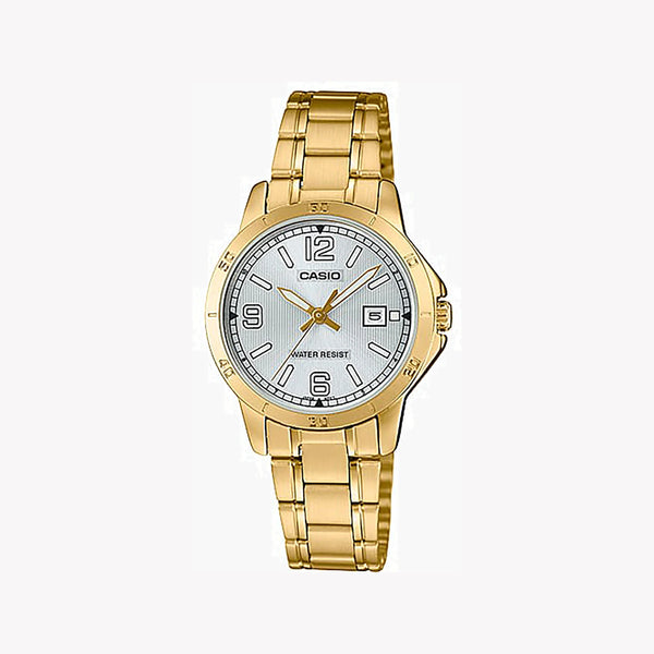 Casio Women's Gold Watch, Silver Dial | Ltp-V004g-7b2 by i-watch