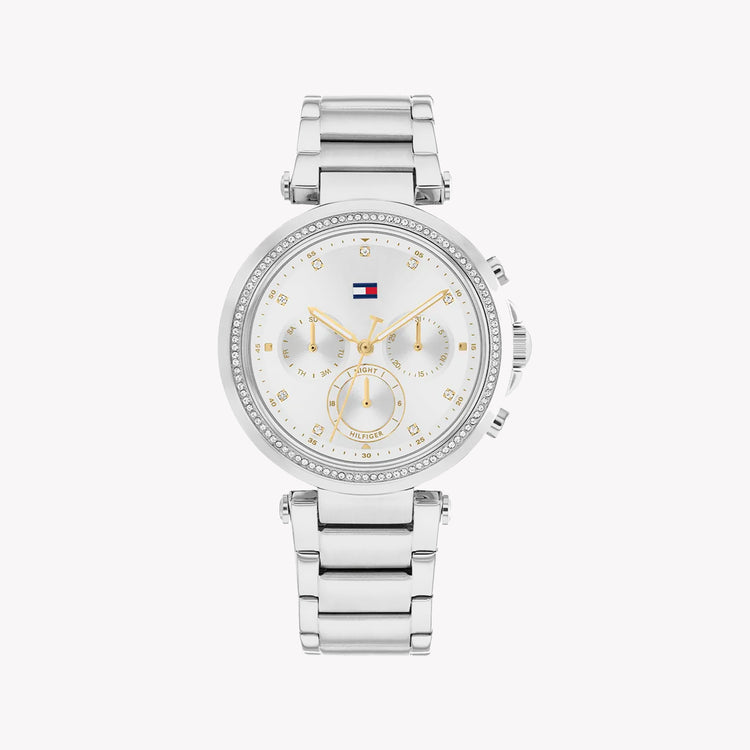 TOMMY HILFIGER 1692144 SILVER ELEGANCE DAMENUHR AUS EDELSTAHL mit schickem Design und praziser Zeitmessung