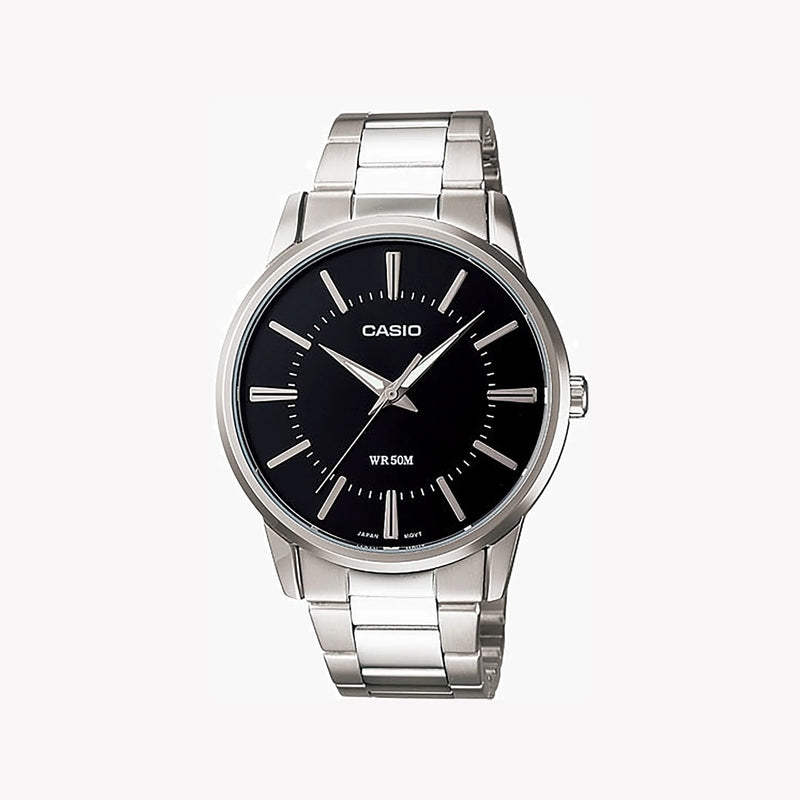 Casio Men's Silver Watch, Black Dial | Mtp-1303d-1avdf by i-watch