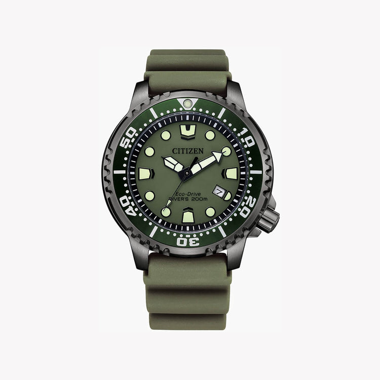 CITIZEN BN0157-11X BOLD PERFORMANCE - VIBRANT GREEN MEN'S DIVER WATCH WITH 20 ATM WATER RESISTANCE