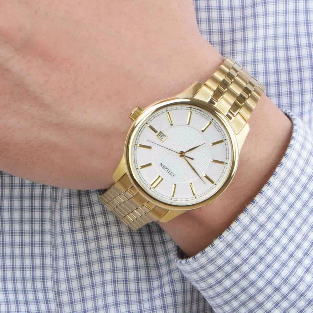 Citizen Bi1052-51a Gold Élite - Men's Quartz Watch With Chic White Dial & Durable Stainless Steel Band by i-watch