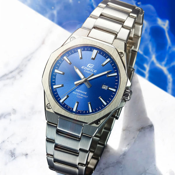 EDIFICE EFR-S108D-2AVUEF - MEN'S STYLISH BLUE DIAL STAINLESS STEEL WATCH-i-Watch-3