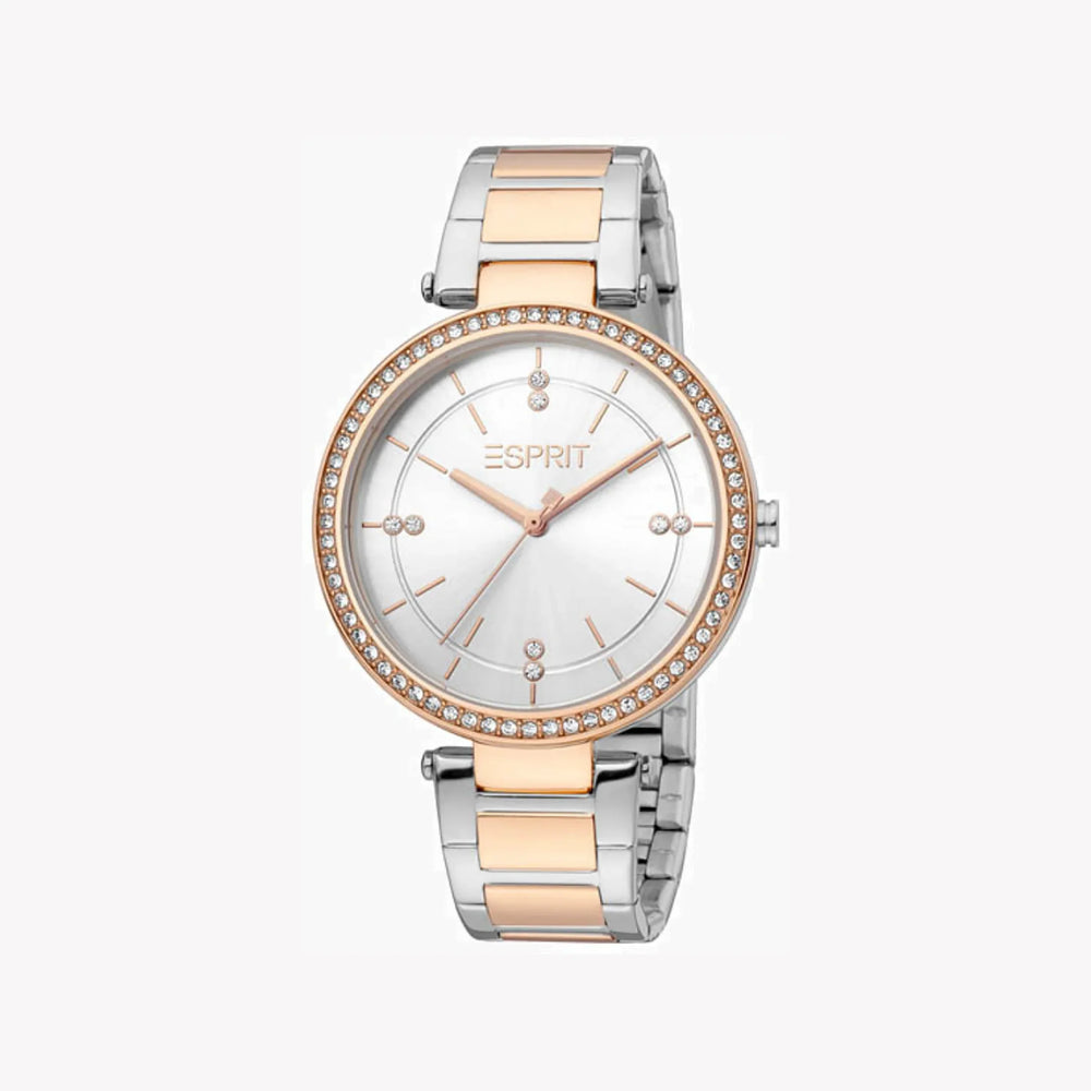 Esprit Women's Silver & Rose Gold Watch, Silver Dial | Es1l147m0065 by i-watch