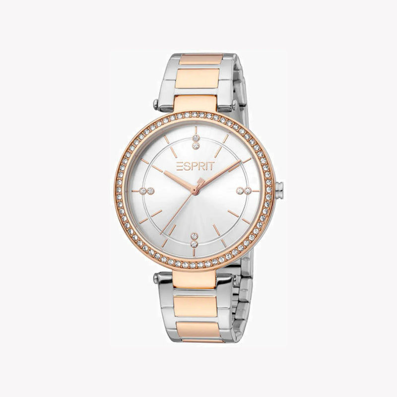 Esprit Women's Silver & Rose Gold Watch, Silver Dial | Es1l147m0065 by i-watch