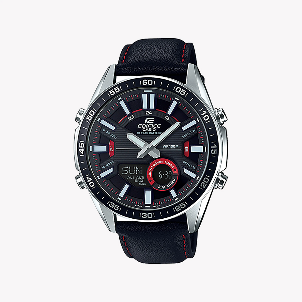 Casio Edifice Efv-C100l-1avdf - Timeless Adventure Men's Watch With Black Dial & Leather Band by i-watch
