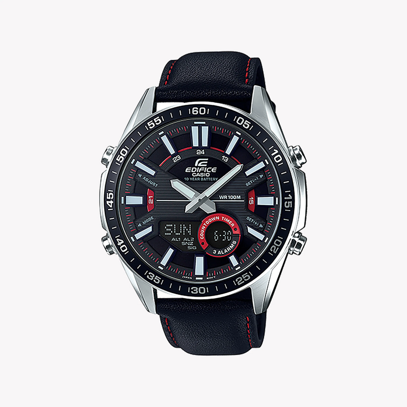 Casio Edifice Efv-C100l-1avdf - Timeless Adventure Men's Watch With Black Dial & Leather Band by i-watch