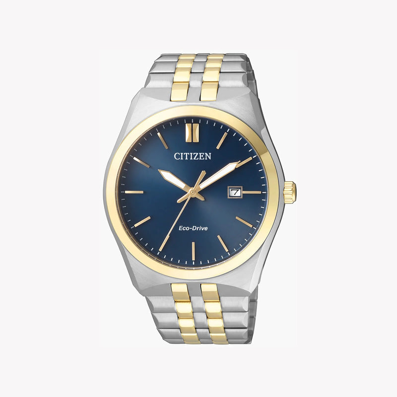 Citizen Men's Silver & Gold Stainless Steel Watch, Blue Dial | Bm7334-66l by i-watch