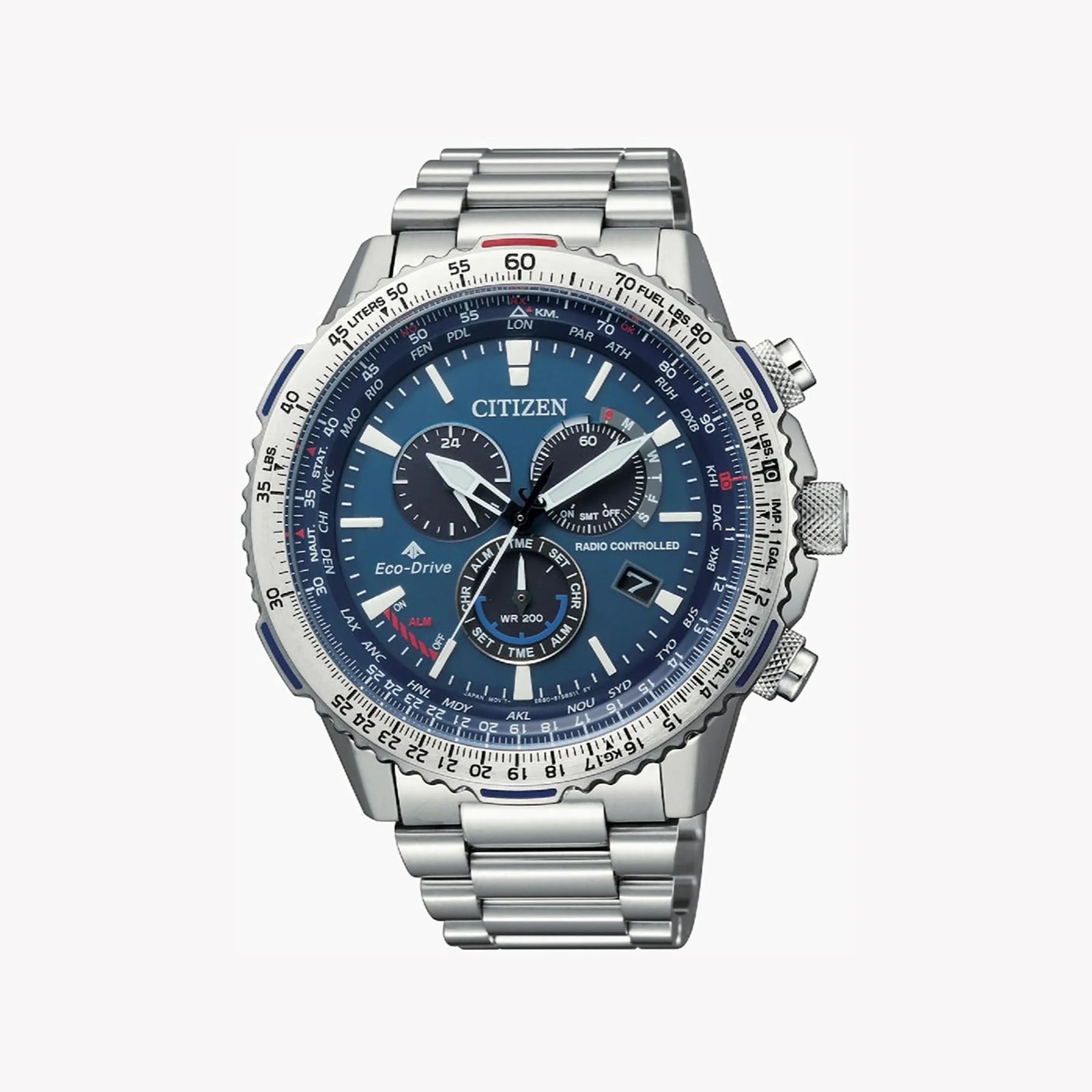 Citizen Men's Silver Watch, Blue Dial | Cb5000-50l by i-watch