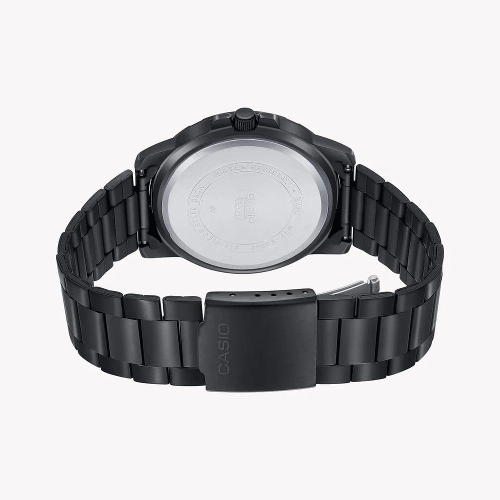 Casio Men's Black Stainless Steel Watch, Black Dial | Mtp-Vd300b-1e by i-watch