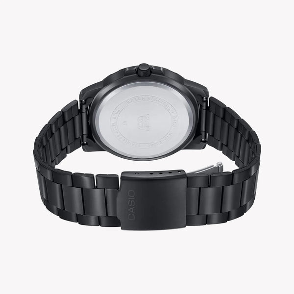 Casio Men's Black Stainless Steel Watch, Black Dial | Mtp-Vd300b-1e by i-watch