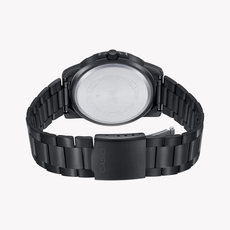 Casio Men's Black Stainless Steel Watch, Black Dial | Mtp-Vd300b-1e by i-watch