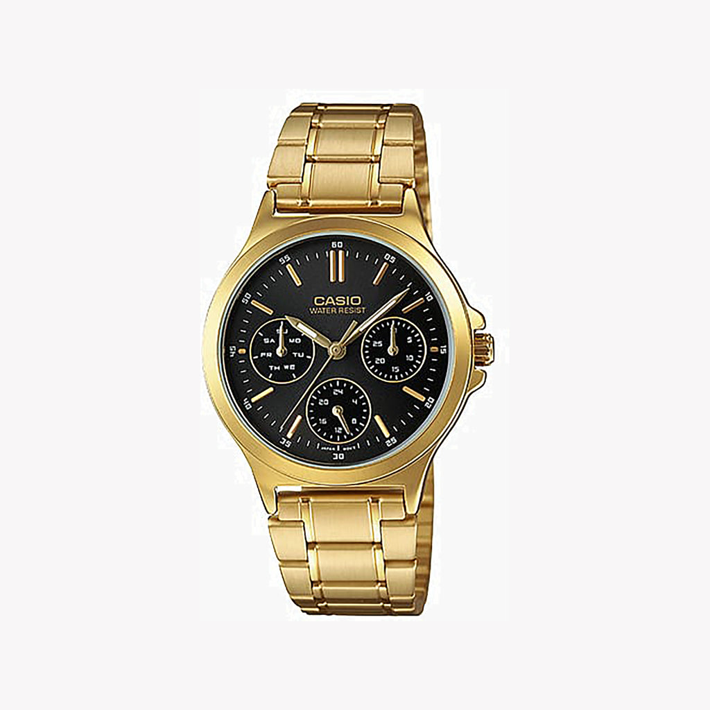 CASIO Women's Watch with Gold Stainless Steel Case and Gold Stainless Steel Band