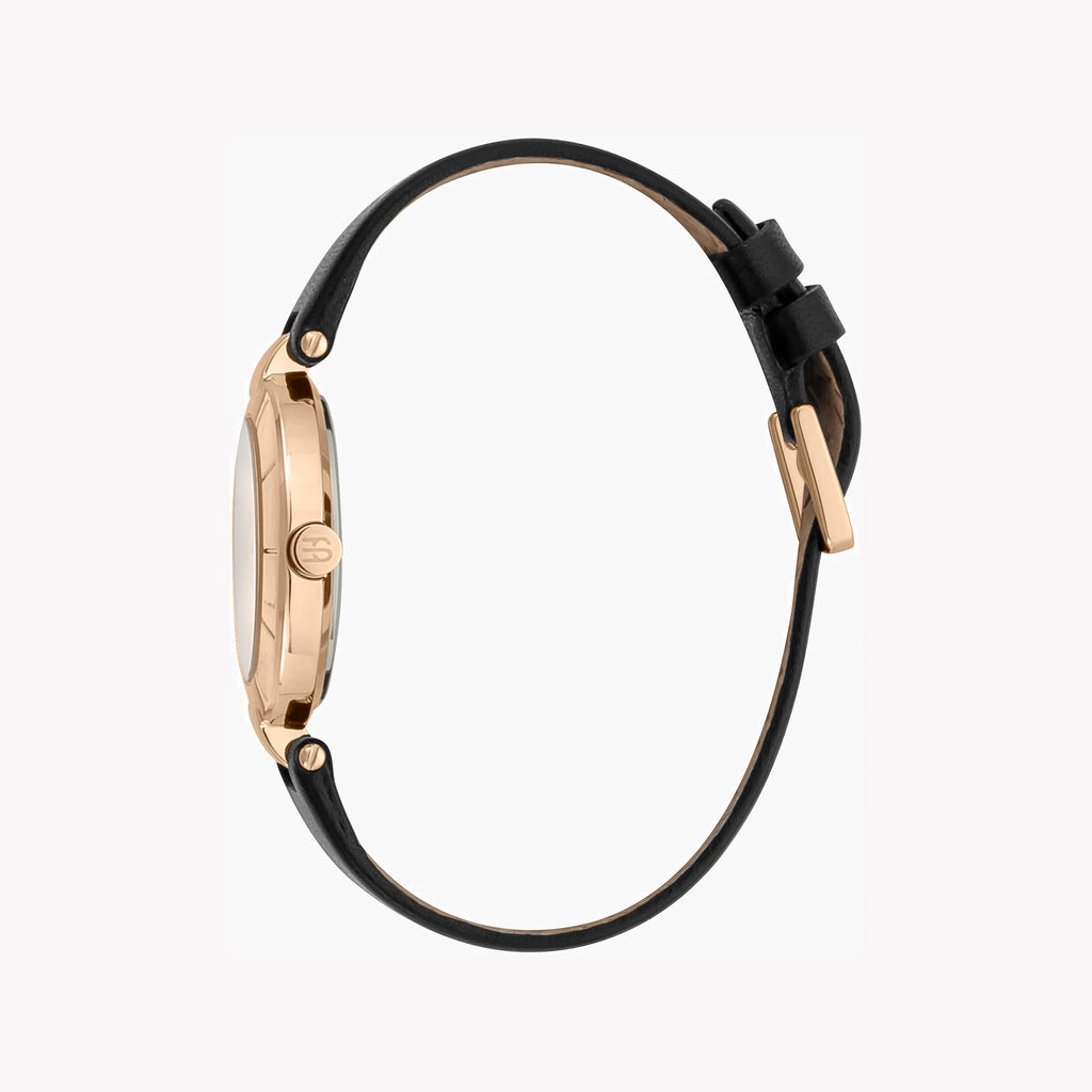 ESPRIT Women's Watch with Rose Gold Stainless Steel Case and Black Leather Band-i-Watch-3