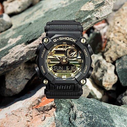 CASIO G-SHOCK GA-900AG-1ADR BOLD ELEGANCE - MEN'S TIMEPIECE WITH BLACK RESIN & GOLD DIAL