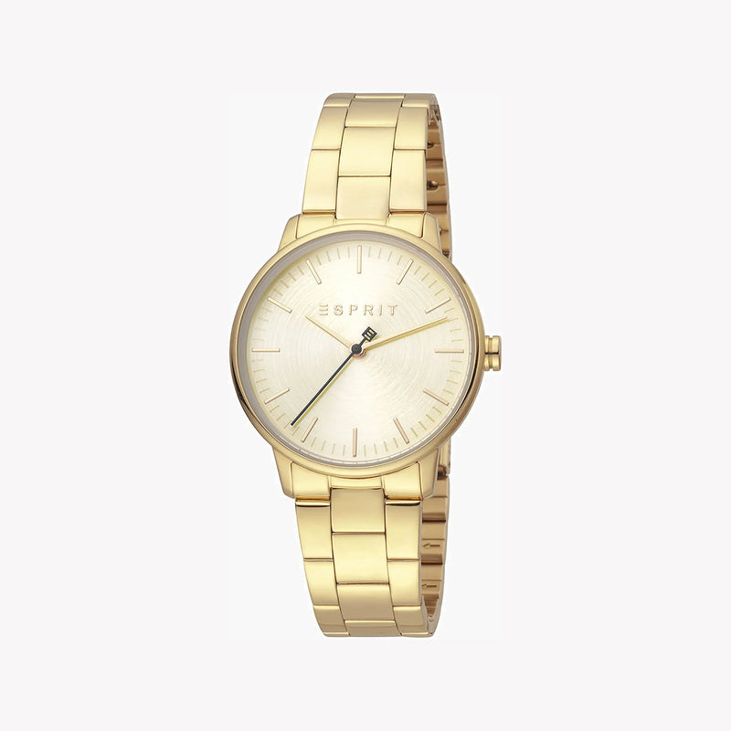 Esprit Women's Gold Stainless Steel Watch, Champagne Dial | Es1l188m0075 by i-watch