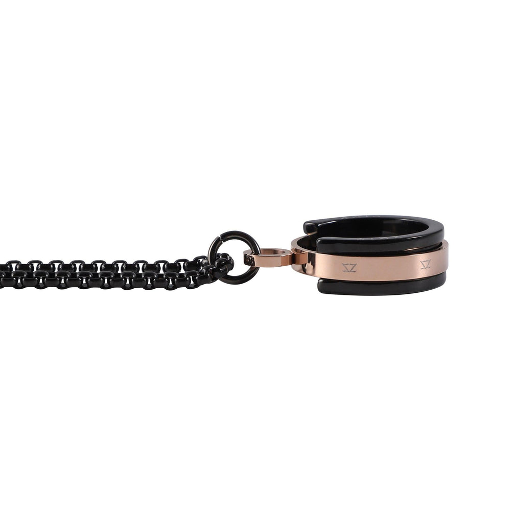 Zink Men's Stainless Steel Necklace, Black & Rose Gold | Zk-Nk001 by i-watch