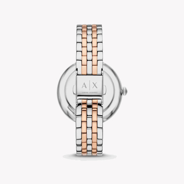 Armani Exchange Women's Silver-Rose Gold Watch, Silver Dial | Ax5383