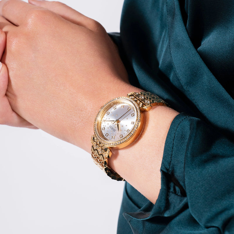 Guess Women's Gold Stainless Steel Watch, White Dial | Gw0763l2 by i-watch