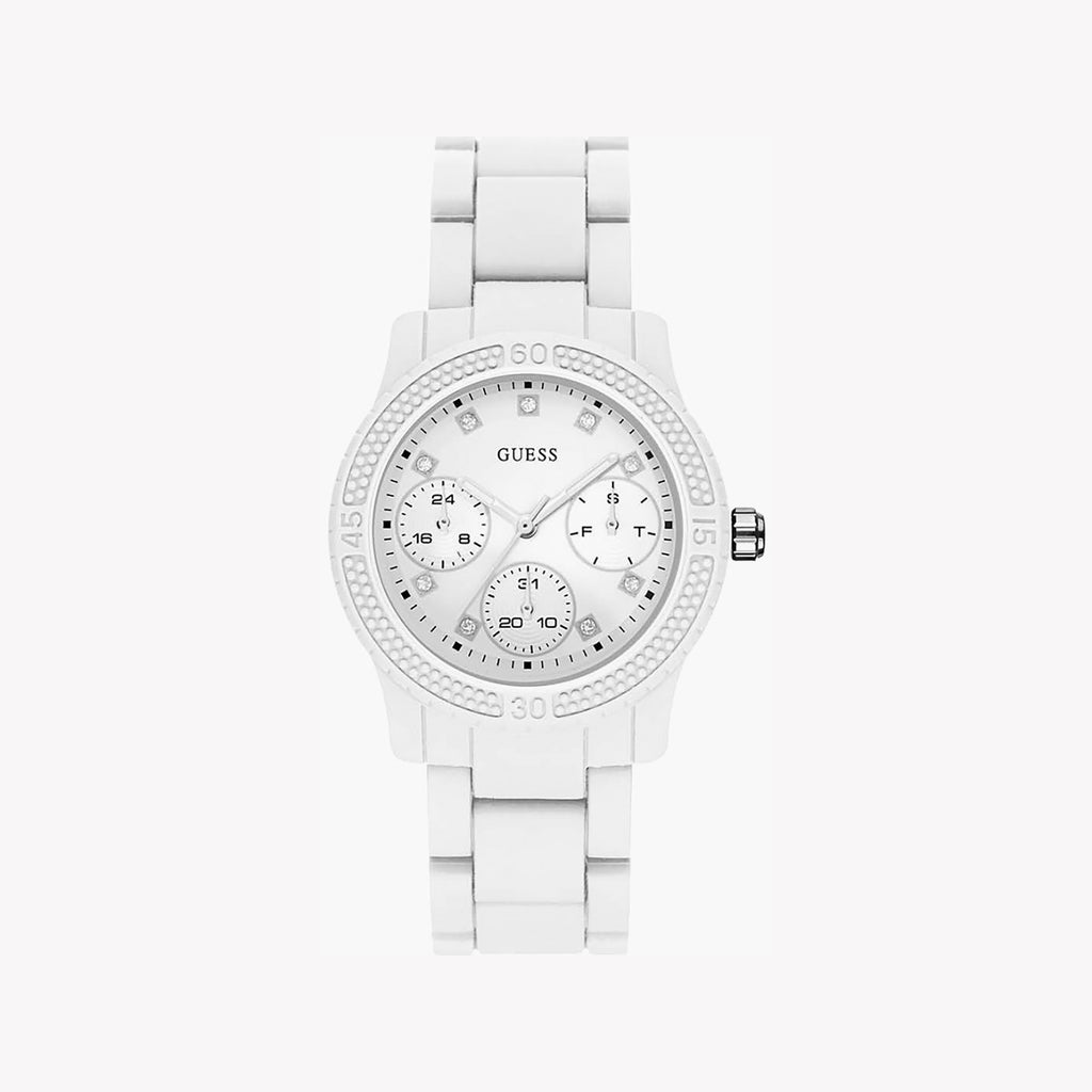 GUESS W0944L1 CHIC SIMPLICITY - ELEGANT WHITE SILICONE BAND WOMEN'S WATCH