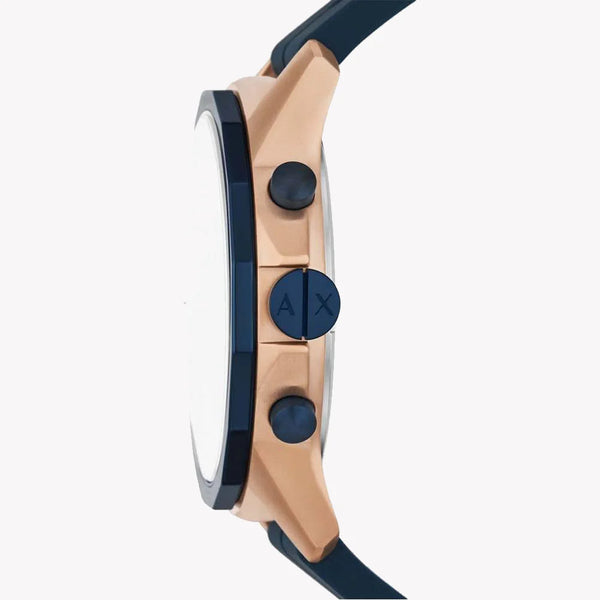 Armani Exchange Men's Rose Gold Watch, Blue Silicone | Ax1730 by i-watch