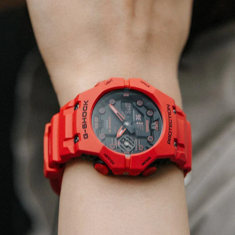 Casio Men's Red Resin Watch, Black Dial | Ga-B001-4aer by i-watch