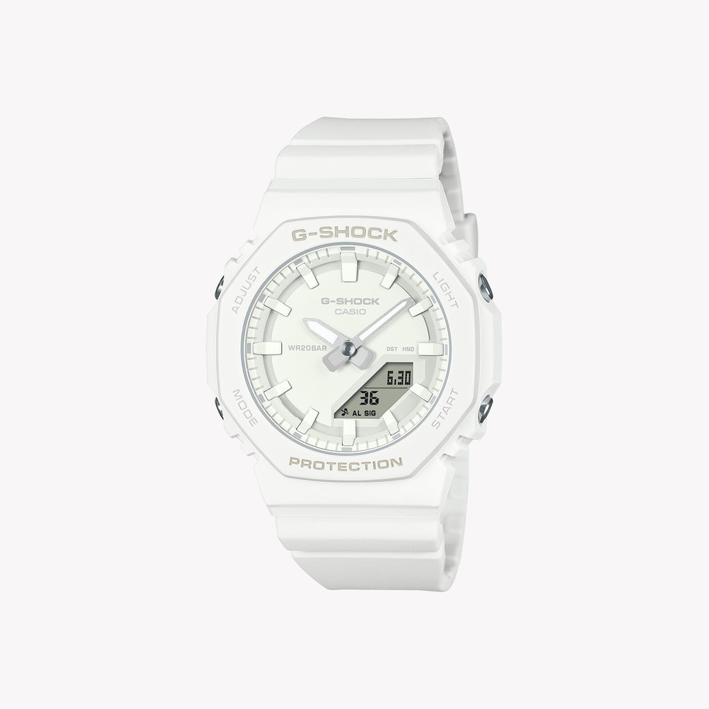 CASIO G-SHOCK GMA-P2100ST-7A ELEGANT ADVENTURE - STUNNING WHITE & GOLD WOMEN'S WATCH