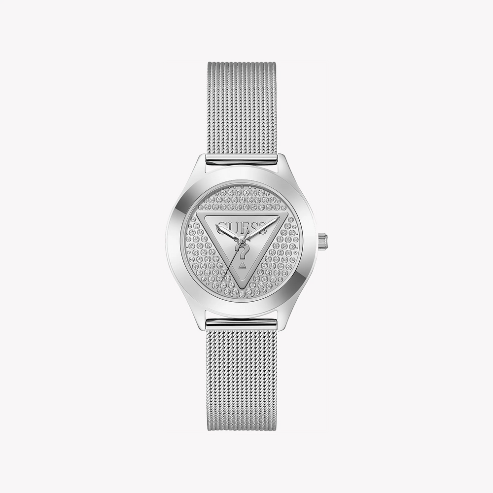 Guess Women's Silver Stainless Steel Watch, Silver Dial | Gw0835l1 by i-watch