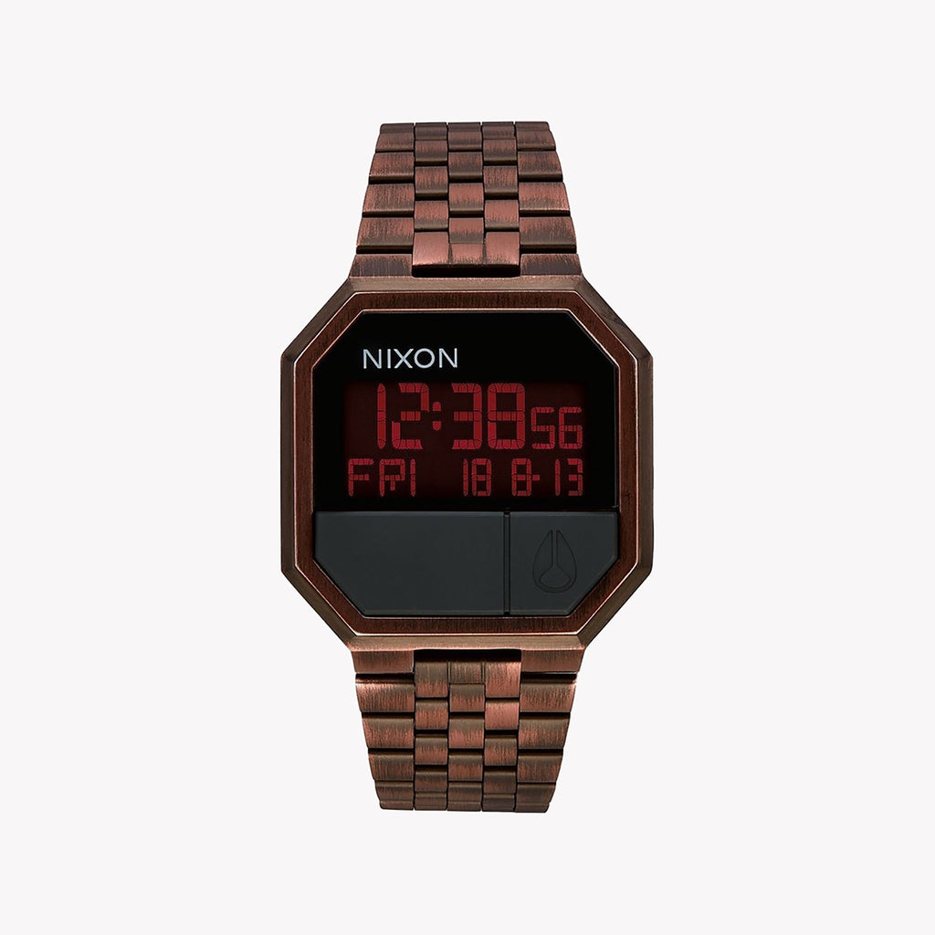 NIXON A158-894 RUGGED ELEGANCE - MEN'S BROWN STAINLESS STEEL DIGITAL WATCH