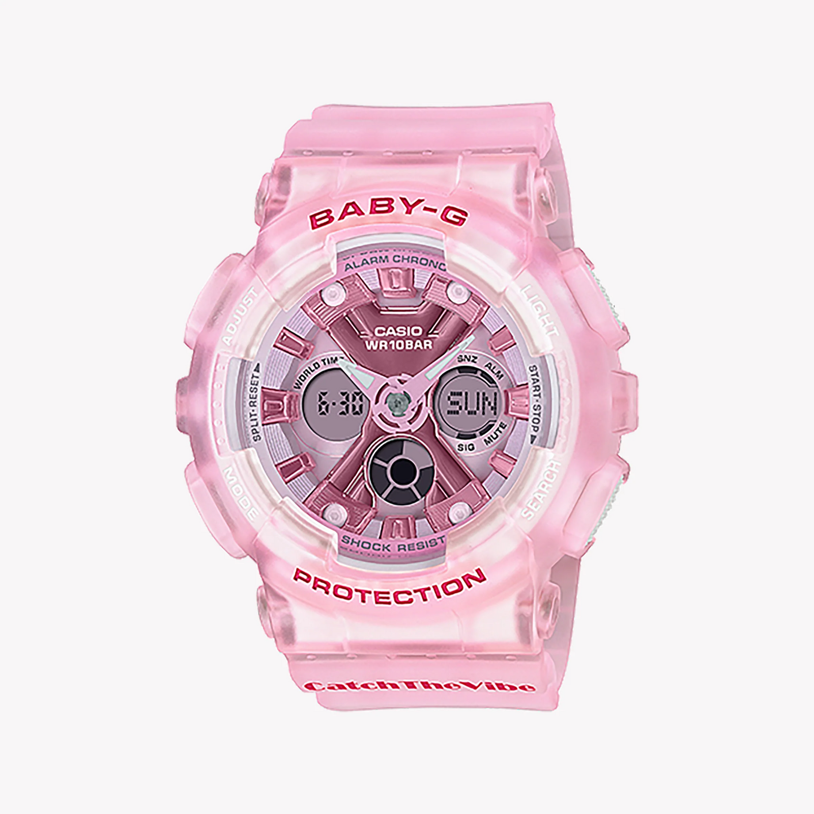 Baby-G Women's Pink Resin Watch, Digital Dial | Ba-130cv-4adr by i-watch