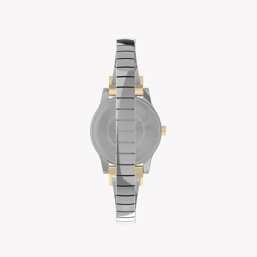 TIMEX TWO-TONE SEMI BANGLE - ELEGANT WOMEN'S SILVER & GOLD DIAL WATCH-i-Watch-2
