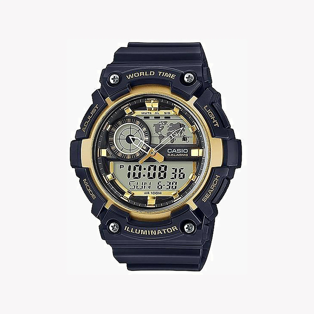 Casio Men's Black Resin Watch, Digital Display | Aeq-200w-9avdf by i-watch