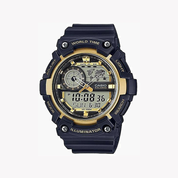 Casio Men's Black Resin Watch, Digital Display | Aeq-200w-9avdf by i-watch