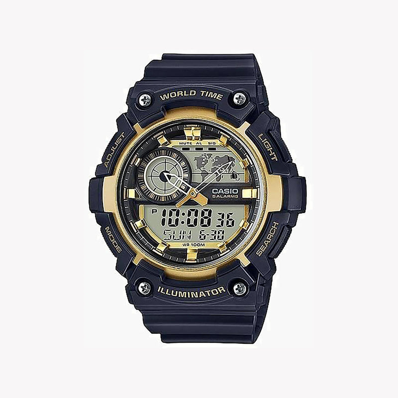 Casio Men's Black Resin Watch, Digital Display | Aeq-200w-9avdf by i-watch