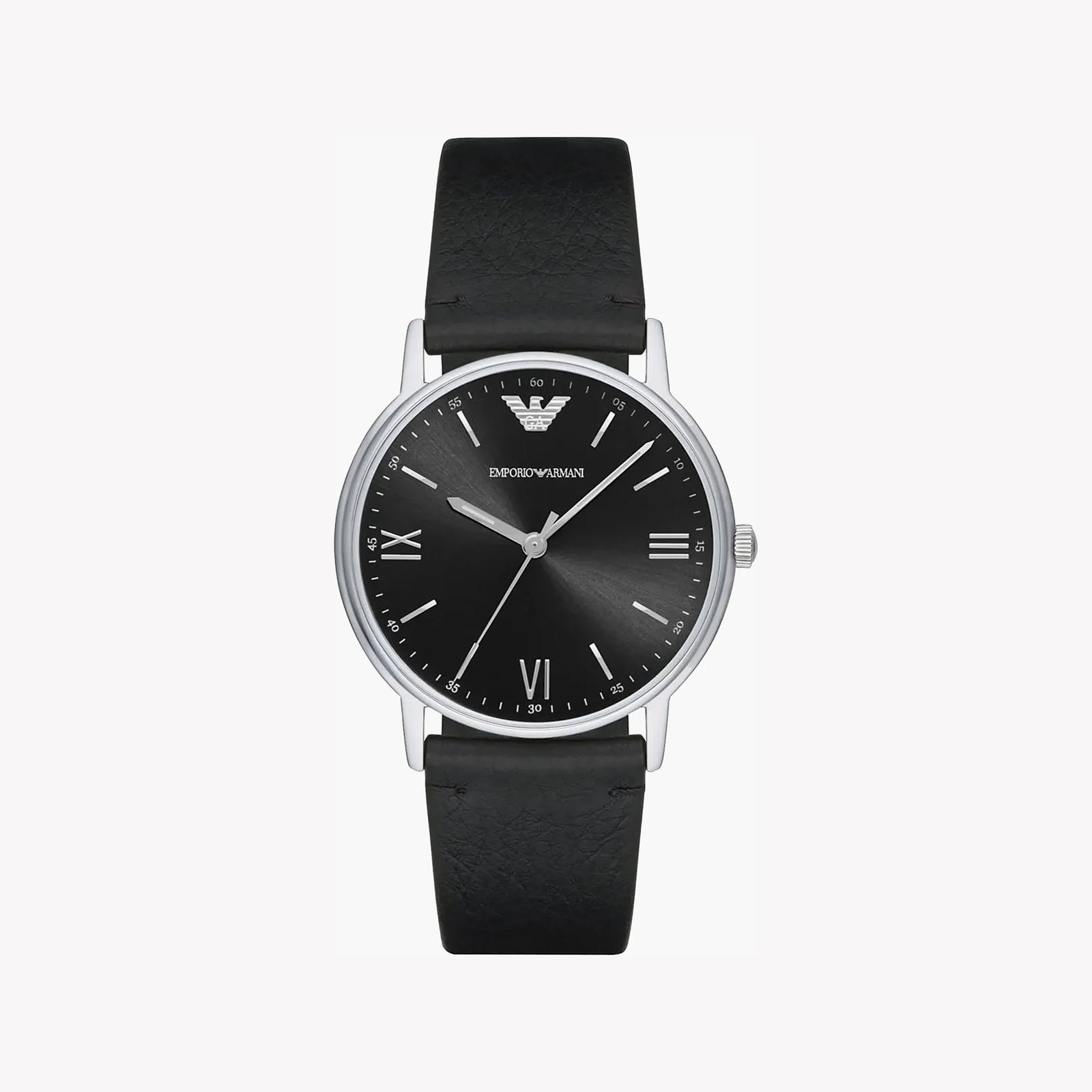 Emporio Armani Men's Silver Stainless Steel, Black Leather | Ar11013 by i-watch