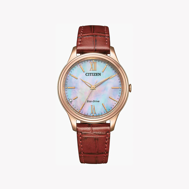 Citizen Em0419-11d Radiant Charm - Vibrant Multi-Colored Dial & Luxurious Leather Band Women's Watch by i-watch