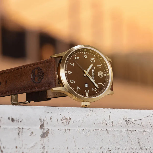 Timberland Men's Gold Watch, Brown Leather | Tdwgb0010104 by i-watch