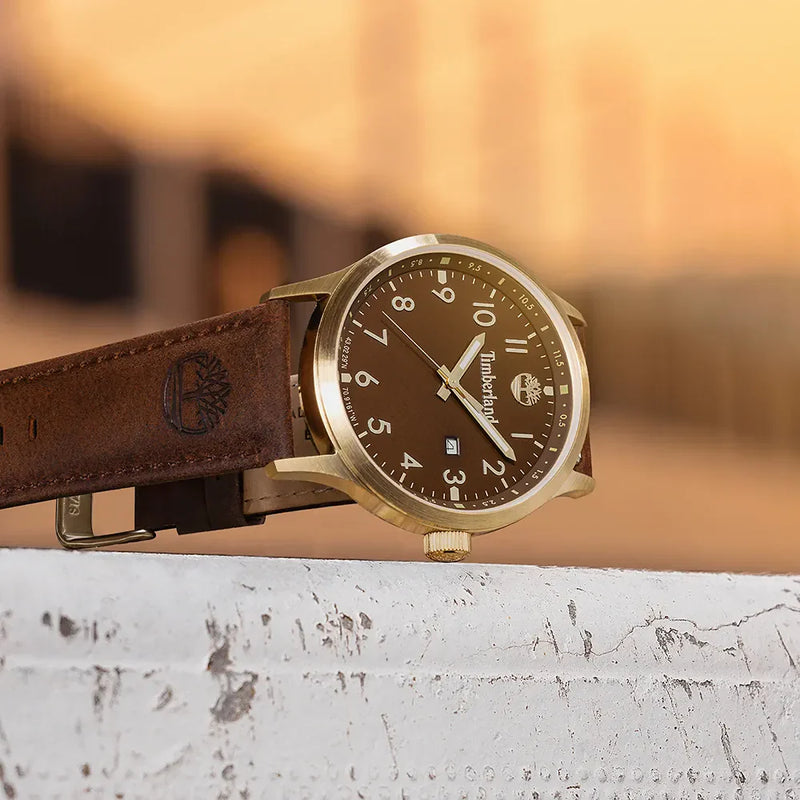Timberland Men's Gold Watch, Brown Leather | Tdwgb0010104 by i-watch