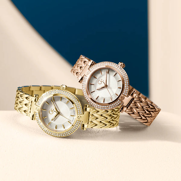 Chic Radiance Women's Gold Watch, White Dial | Z22002l1mf by i-watch