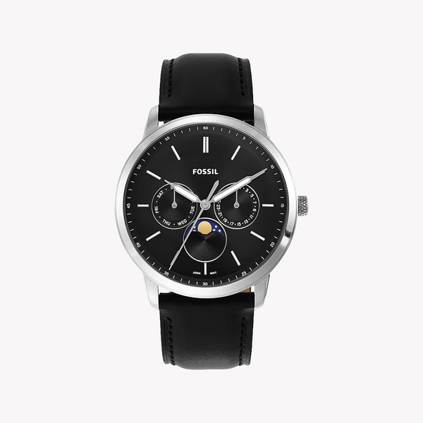 Fossil Men's Silver Watch, Black Dial | Fs5904 by i-watch
