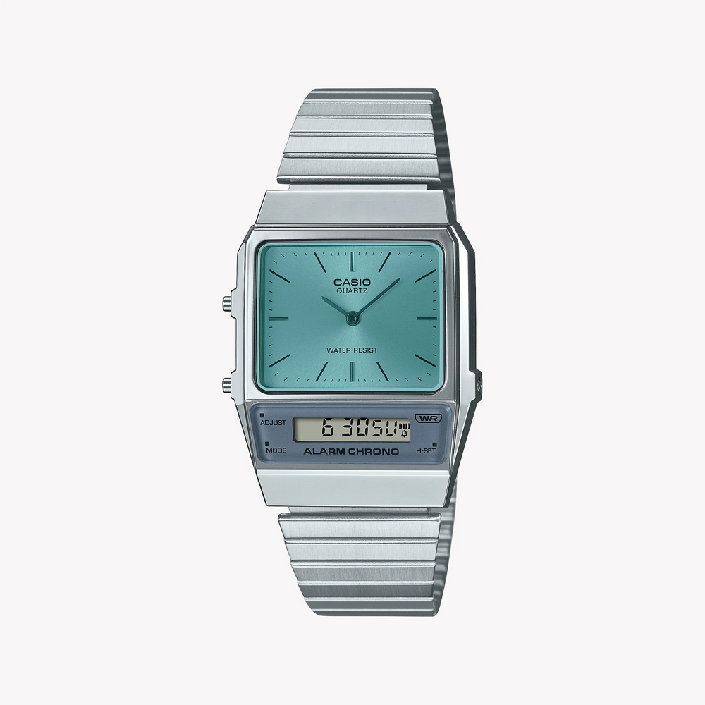 Casio Men's Silver Resin Watch, Blue Dial | Aq-800ec-2aef by i-watch