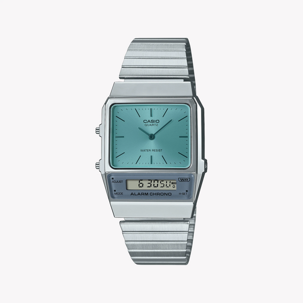 Casio Men's Silver Resin Watch, Blue Dial | Aq-800ec-2aef by i-watch