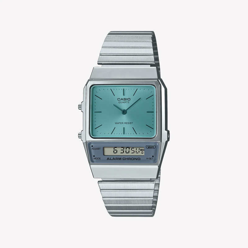 Casio Men's Silver Resin Watch, Blue Dial | Aq-800ec-2aef by i-watch