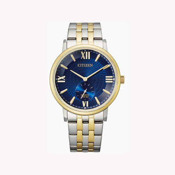Citizen Men's Silver & Gold Watch, Blue Dial | Be9176-76l by i-watch