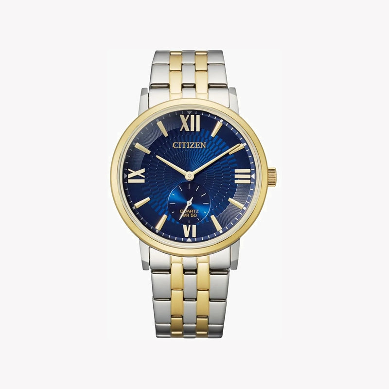 Citizen Men's Silver & Gold Watch, Blue Dial | Be9176-76l by i-watch