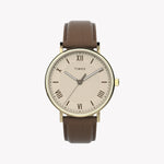 Montre pour homme Timex Southview avec boîtier doré et bracelet en cuir marron TW2V91300