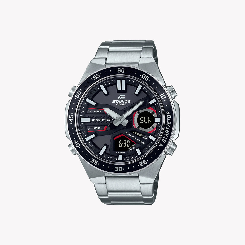 Casio Men's Silver Stainless Steel Watch, Black Accents | Efv-C110d-1a4vef by i-watch